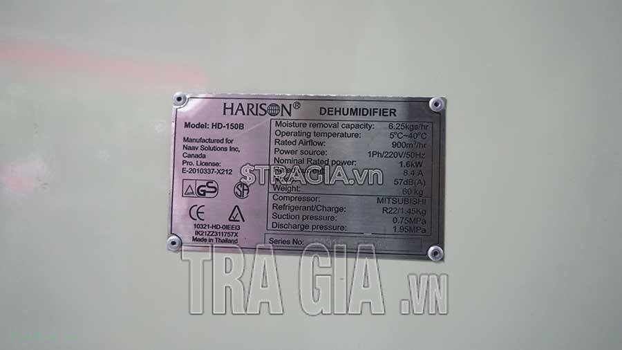 Thông số máy hút ẩm Harison HD-150B
