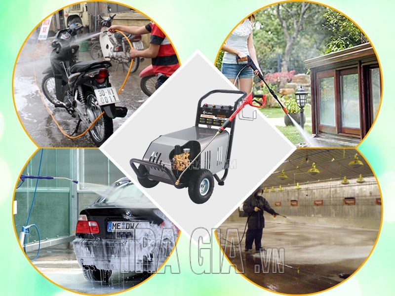 Áp lực phun nước của máy rửa xe Lutian rất mạnh từ 60-120Kg/cm2 tùy thuộc vào công suất của máy